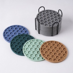 Large Honeycomb Silicone Coaster, Drink & Coffee Cup Mat, Heat-Resistant Cold Pad for All Cups