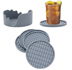 Silicone Coaster Set, Round Tea Cup Mat, Table Heat Insulation Pad, Household Thickened 10cm Luxury Coaster