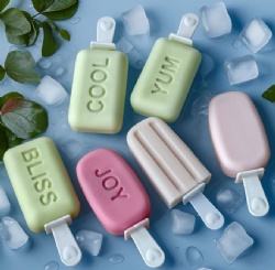 3-Cavity Silicone Ice Cream Mold with Stick, DIY Homemade Popsicle Ice Lolly Silicone Mold