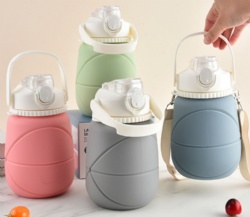 1200ml Retractable Sports Water Bottle, Large Capacity Outdoor Tonne Cup, Foldable Silicone Insulated Water Cup