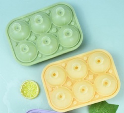 6-Cavity Silicone Ice Ball Mold, Food Grade Easy Release Silicone Ice Tray for Whiskey Ice Making