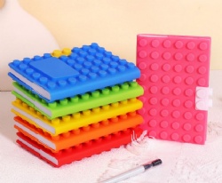 Creative Silicone Notebook, Silicone Notepad for Students, Building Block Design, Custom Logo Available,