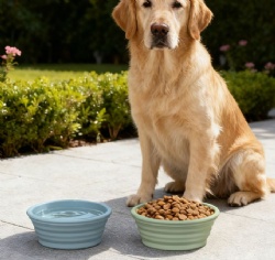 Silicone Pet Collapsible Bowl Cat Dog Food Water Bowl Portable Outdoor Retractable Feeding Bowl