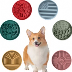 Christmas Pet Slow Feeder Bowl, Anti-Choking Slow Food Bowl, Creative Silicone Slow Feeding Dog Bowl with Suction Cup Licking Mat