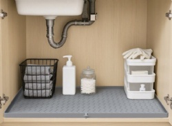 Silicone Sink Mat, Wave Drainage Pad, Under Sink Drip Tray, Leak-Proof & Containment Mat